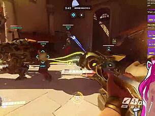 vtuber lewdneko gets spanked while playing overwatch part 1