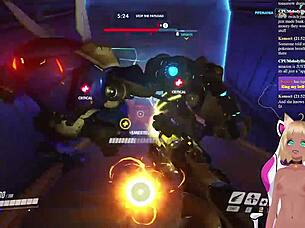vtuber lewdneko gets spanked while playing overwatch part 1