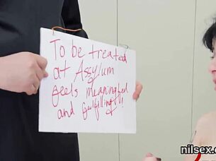 Kinky cutie endures painful ass therapy