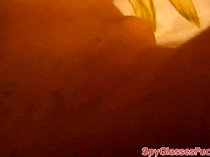 Picked up petite teen gets pussy licked and fucked in POV voyeur scene