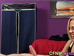 clothed amateur gets spermed all over