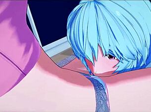 Rei和Asuka在EVA本子中轮流舔彼此