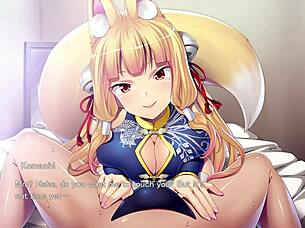 ejaculation time play with fox girl ep2 - i give her a creampie in this hentai game