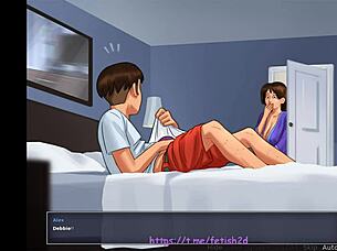 saw her masturbate and helped her cum in summertime saga 2.