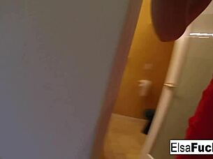 Elsa Jeans Exclaims, Watch Me Masturbate In Home Video! Touching Small Tits And Pussy