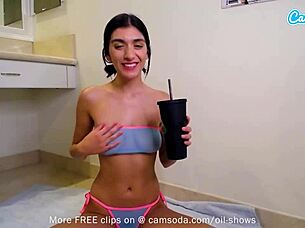Camsoda sexy college teen 18+ masturbates in bathroom before class