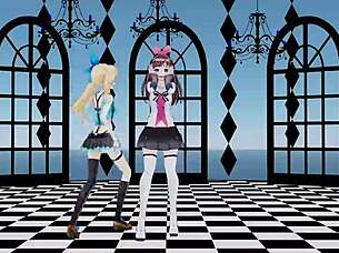 Mirai Akari And Tokino Sora In Brain Fluid Explosion! Girl Mmd Hentai Action!