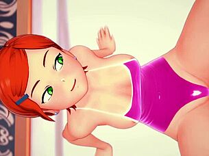 I want Gwen Tennyson to massage my big cock in adult swimsuit version