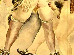 vintage erotic illustration of anime hentai