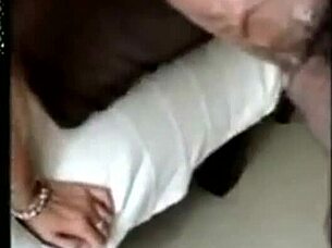 Oh, this mature cougar gives sloppy blowjob in pov!