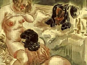 vintage erotic illustration of anime hentai