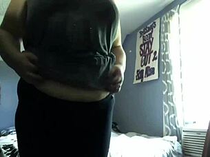 Step mom strips and fucks to make jealous before date