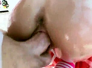 Huge cock slams gorgeous elastic ass hard.