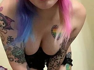 Alice Bangz Cleans Her Bathroom Bent Over with Pussy Exposed