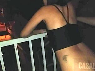 My Wife Gives Me A Blowjob While I Drive Then Wants To Be Fucked On The Porch At Home