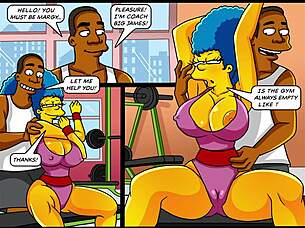 big butt and hot milf in the simpsons simptoons style