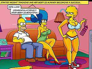 big butt and hot milf in the simpsons simptoons style