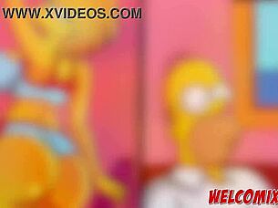 big butt and hot milf in the simpsons simptoons style