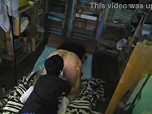 blonde in pink thong at night