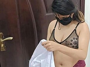 Desi College Girl Sobia Nasir Changes Uniform For Whatsapp Call