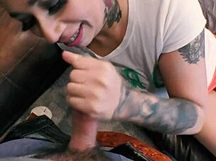 She GIVES the cameraman a BLOWJOB and CUMSHOT.