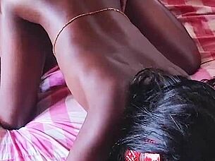 My neighbor's girlfriend came to watch TV, but ended up getting doggystyled with her small tits