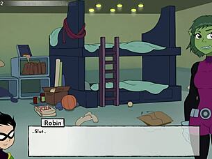 in 18titans part 3, they cum on starfire's ass