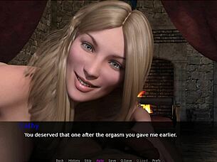 lets play knights tale part 1 with shaved blonde pussy and big tits