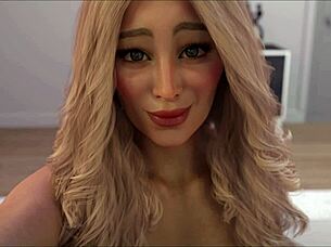 sexy petite blonde pops in naked with big tits