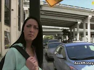 Is this blue-eyed sporty chick banging for cash in public POV?