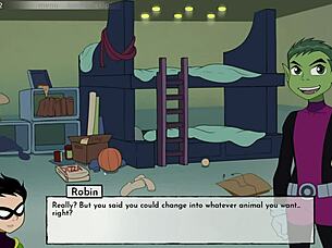 in 18titans part 3, they cum on starfire's ass