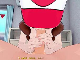 hilda from pokemon gives a quick blowjob and riding session