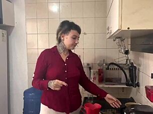 Blonde Brazilian Prepares Morning Coffee!