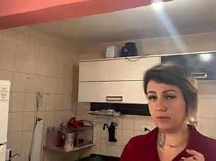 Blonde Brazilian Prepares Morning Coffee!