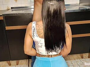 latina trans anjinhatatuada99 in marvelous session with cumshot all over her body