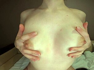 Student SHOWS natural breasts, CARESSES herself WILDLY