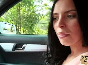 Hot teen 18+ Kira Queen bangs outdoors for a ride