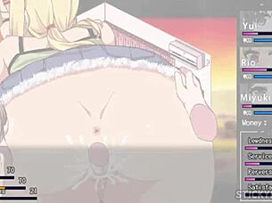 Big tits blonde step-sister's pussy destroyed in Summer Memories hentai game