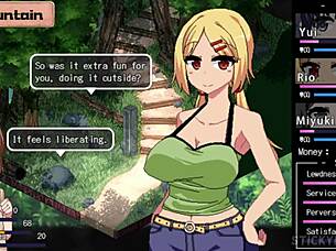 Big tits blonde step-sister's pussy destroyed in Summer Memories hentai game