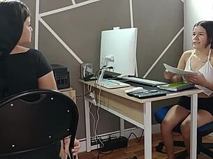 Taboo lesbian sex in office update