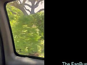 Cute Tatted Redhead Begs, Fuck Me in the Fanbus Now