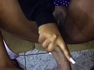 Eating Tasty Brown Pussy With Hardcore Cumshot.