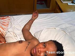 Pipe down, petite ghetto hoe, as black monster cock fucks your ass bent over