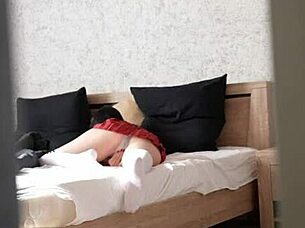 Stepsister masturbates and rides to keep it secret