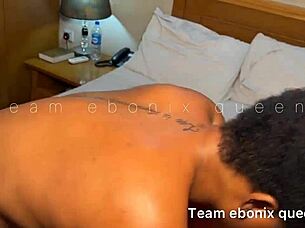 Pipe down, petite ghetto hoe, as black monster cock fucks your ass bent over