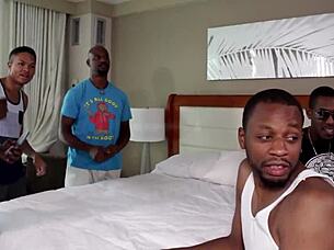 Maxine X fucked in wild bisexual group