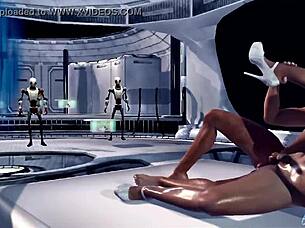 teasing shemale sexbot in wild 3d animation nsfw