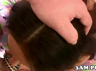 Bound callgirl sucks cock after footjob