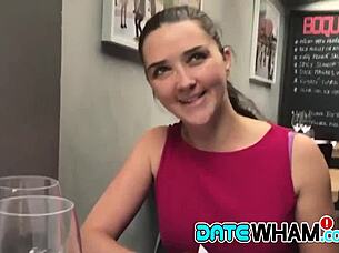 wow, tight brunette's pussy pounded hard in pov!