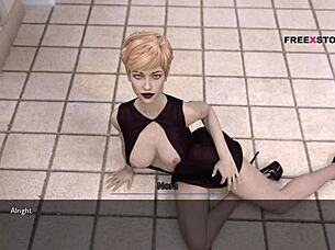 all sex scenes of nora - drams of desires game - alex fucking all 3 holes of nora inside ladies washroom